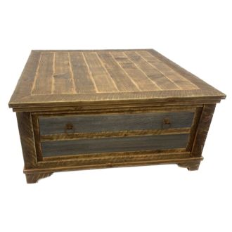 Country Roads Square Coffee Table in Dark Walnut Finish 