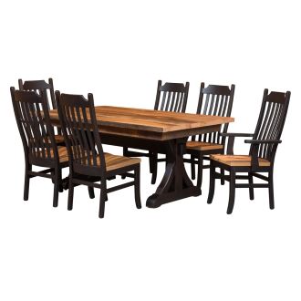 Croft Rustic Reclaimed Dining Table & Chairs - Solid Top