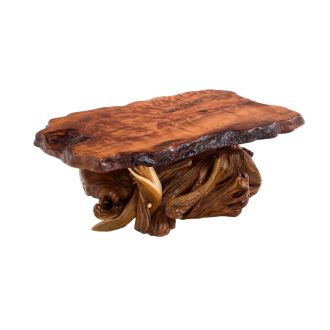 Ornate Rustic Redwood and Juniper Root Coffee Table--Clear finish