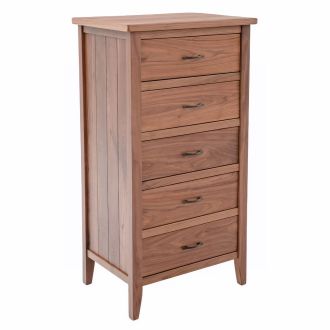 Denver Walnut 5 Drawer Lingerie Chest