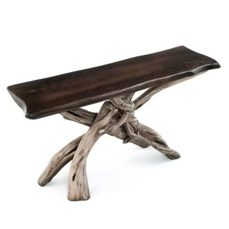Uptown Rustic Driftwood Sofa Table - Jacobean Maple Top