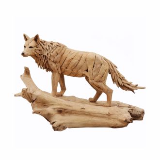 Standing Wolf - Log Base