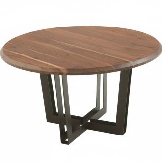 Luxe Natural Wood Round Dining Table