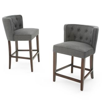 Elegant Curved Back Fabric Bar & Counter Stools