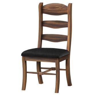 Farmhouse Golden Walnut Upholstered Dining Chair