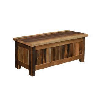 Rustic Farmstead Barn Wood Blanket Chest - Clear Finish
