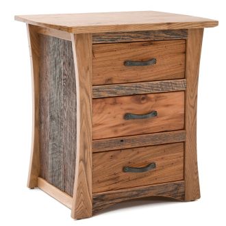 Rustic Craftsman Farmhouse 3 Drawer Nightstand