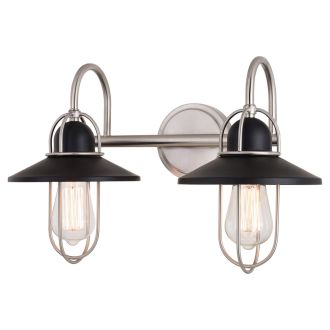 Galena 2-Light Matte Black and Satin Nickel Vanity Light