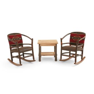 Saranac Hickory Log Hoop Rocker -  Stained Finish