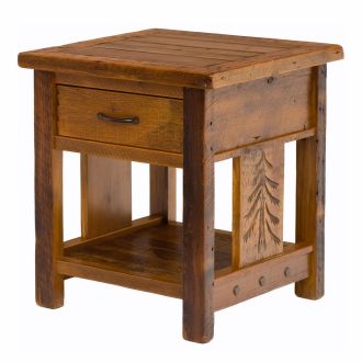 Giant Grove Reclaimed Barn Wood 1 Drawer Square Nightstand