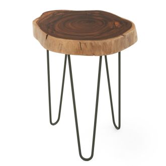 Golden Walnut Hairpin End Table