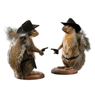 Gunslinger Squirrel Taxidermy Mounts