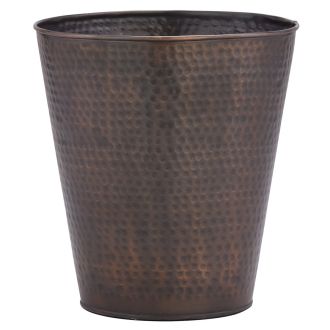 Hammered Copper Rustic Waste Basket