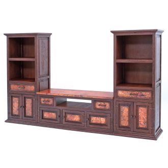 Hammered Copper Widescreen TV Entertainment Center