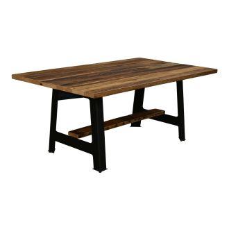 Kings Bridge Rustic Industrial Dining Table - Clear Finish