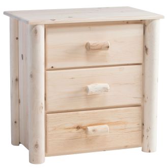 Lakeland Frontier 3 Drawer Log Chest - Unfinished