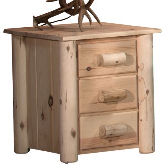 Lakeland Frontier 3 Drawer Log Nightstand