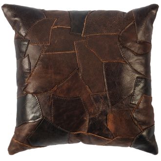 Leather Patchwork Decor Pillow