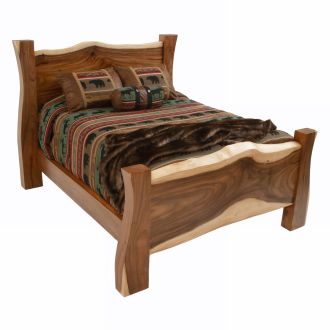 Live Edge Golden Walnut Slab Bed