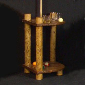 Log corner cue rack
