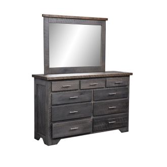 London Fog Modern Barn Wood 9 Drawer Dresser & Optional Mirror