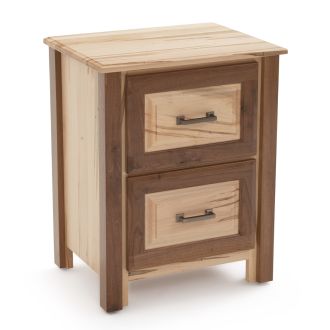 Contemporary Cabin 2 Drawer Maple & Walnut Nightstand