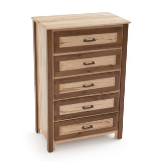 Contemporary Cabin 5 Drawer Maple & Walnut Chest
