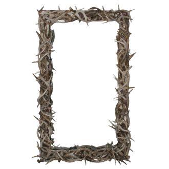 Rectangular Whitetail Antler Mirror