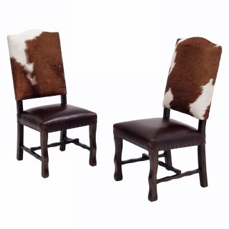Modern Classic Upholstered Cowhide Dining Chair