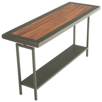 Modern Industrial Golden Walnut Sofa Table