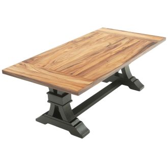 Modern Tuscan Natural Wood Dining Table - Golden Walnut & Ebony Mahogany