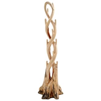 Natural Free Form Log Coat Rack - Double - Natural Clear Finish