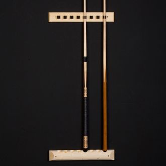 Log wall cue rack