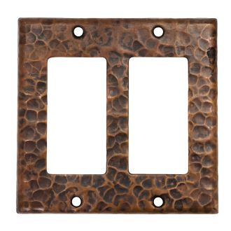 Copper Double Ground Fault/Rocker GFI Switchplate Cover