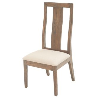 Oldwood Slender Dining Chair - Creme Linen Fabric