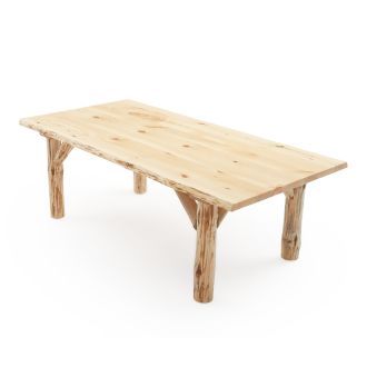Rustic Red Cedar Natural Edge Log Dining Table