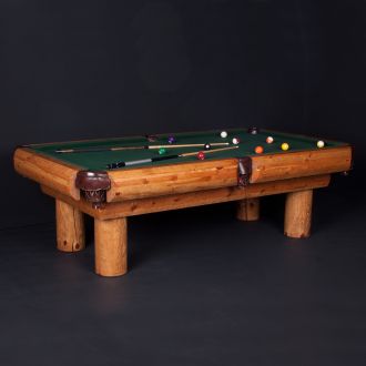 Ponderosa Log Pool Table - Honey Finish