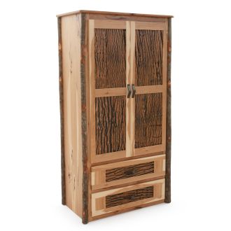 Poplar Grove Hickory Log 2 Drawer Armoire