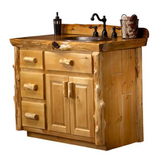 Real Cedar Log Cabin Vanity