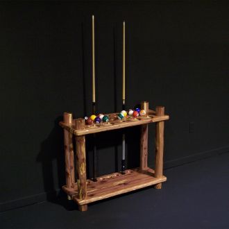 Red Cedar Log Floor Cue Rack