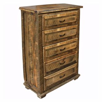 Rural Root 5 Drawer Weathered Wood Chest