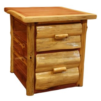 Rust Valley Red Cedar 2 Drawer Log Nightstand