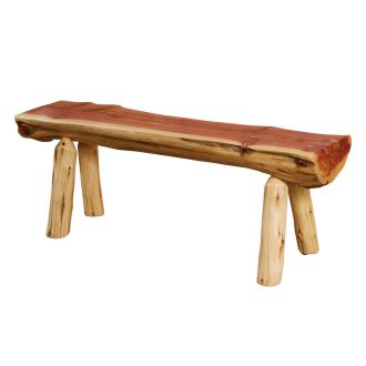 Rust Valley Red Cedar Half Log Bench