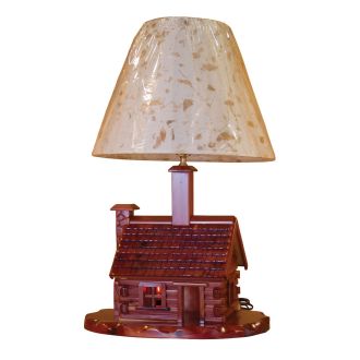 Rust Valley Red Cedar Log Cabin Table Lamp
