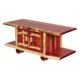 Rust Valley Red Cedar Log Storage Coffee Table 