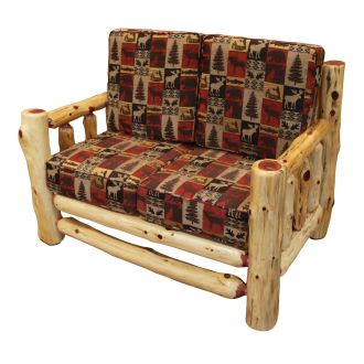 Rust Valley Red Cedar Loveseat - Fairbanks Red back & Seat fabric 