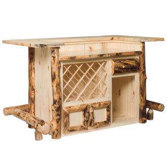 Rustic Colorado Aspen Log Bar