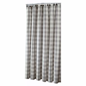 Dove Gray Checkered Shower Curtain