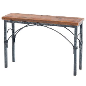 Rustic Hand Forged Barn Wood Sofa Table