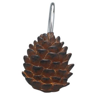 Rustic Lodge Pine Shower Curtain Hooks